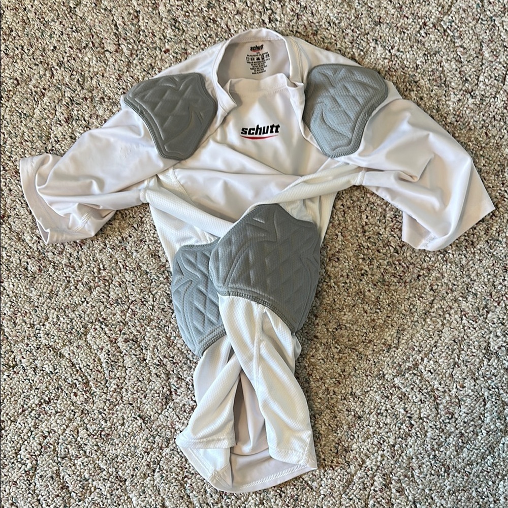 Schutt White and Gray Football Shoulder Pads